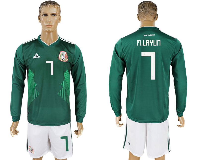 Maillot de foot MEXICO LONG SLEEVE SUIT #7 M.LAYUN  2018 FIFA WO